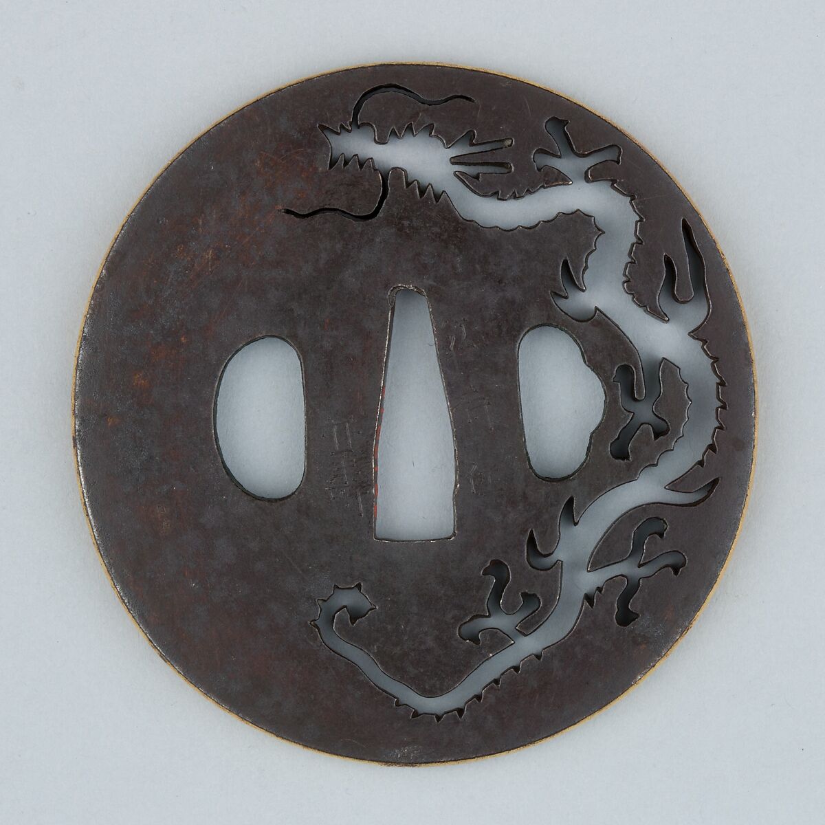 Sword Guard (Tsuba), Iron, gold, copper, Japanese 