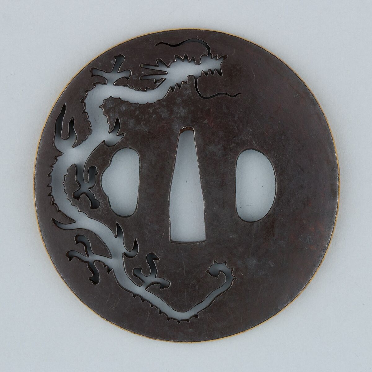 Sword Guard (Tsuba), Iron, gold, copper, Japanese