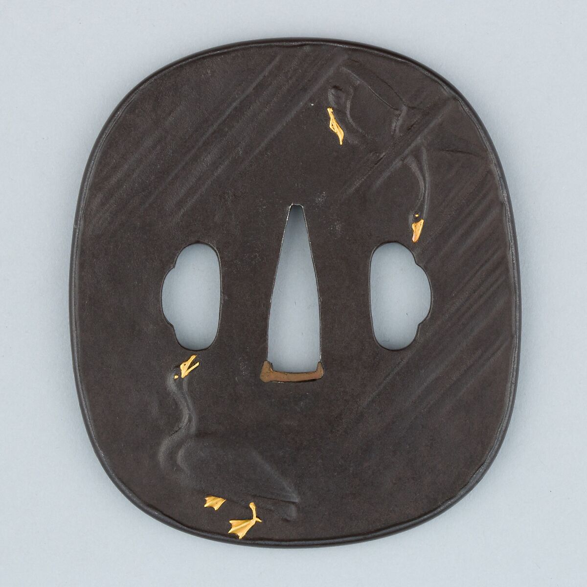 Sword Guard (Tsuba), Iron, gold, copper, Japanese 