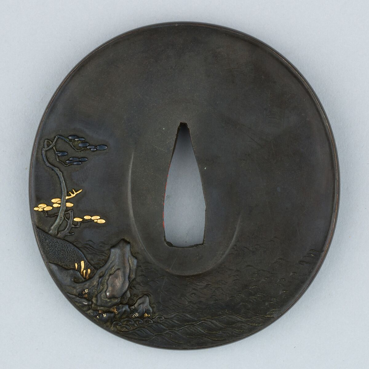 Sword Guard (Tsuba), Copper-silver alloy (shibuichi), copper-gold alloy (shakudō), gold, silver, copper, Japanese