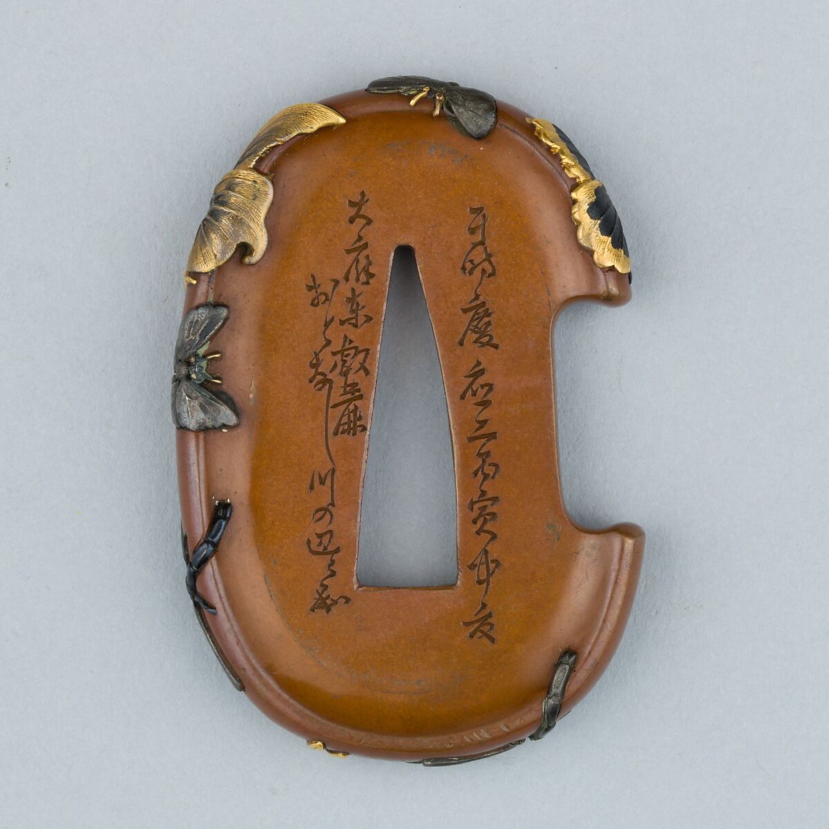 Sword Guard (Tsuba), Copper, gold, silver, copper-gold alloy (shakudō), copper-silver alloy (shibuichi), Japanese