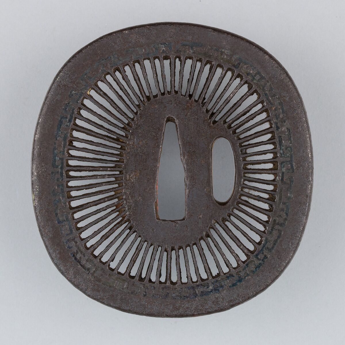 Sword Guard (Tsuba), Iron, silver, copper, Japanese