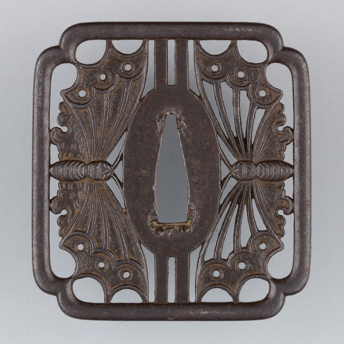 Sword Guard (Tsuba), Iron, copper, Japanese