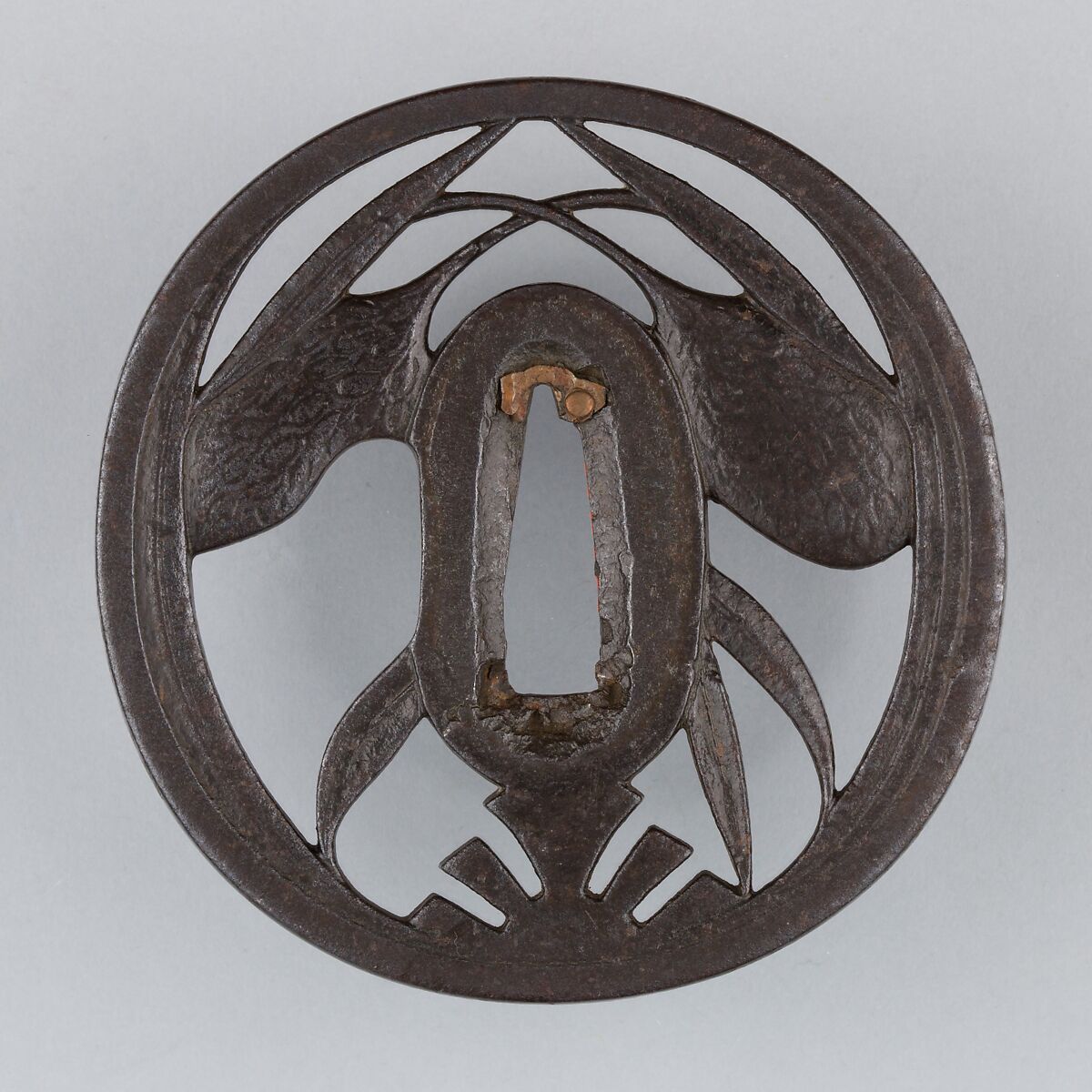 Sword Guard (Tsuba), Iron, copper, Japanese