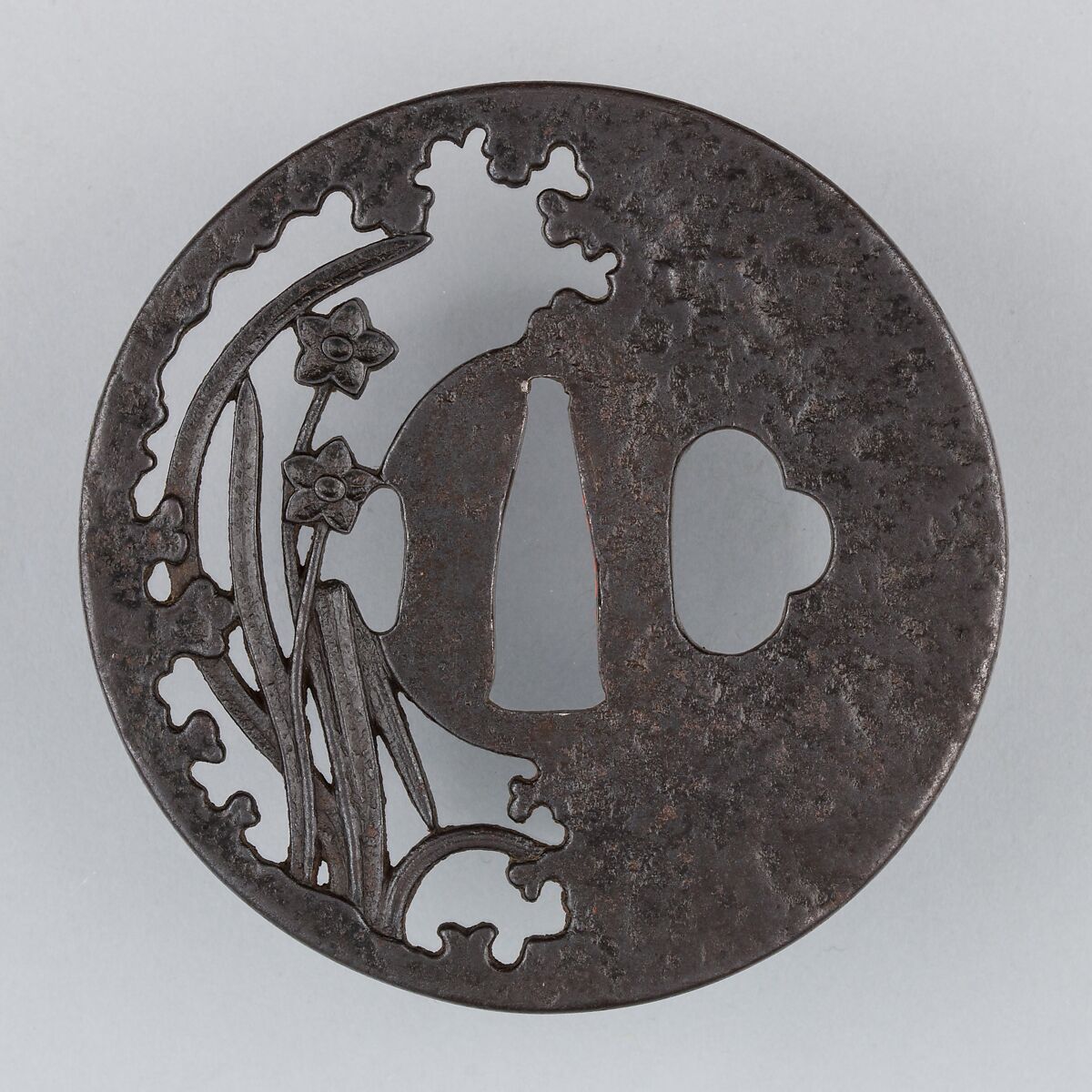 Sword Guard (Tsuba), Iron, copper, Japanese