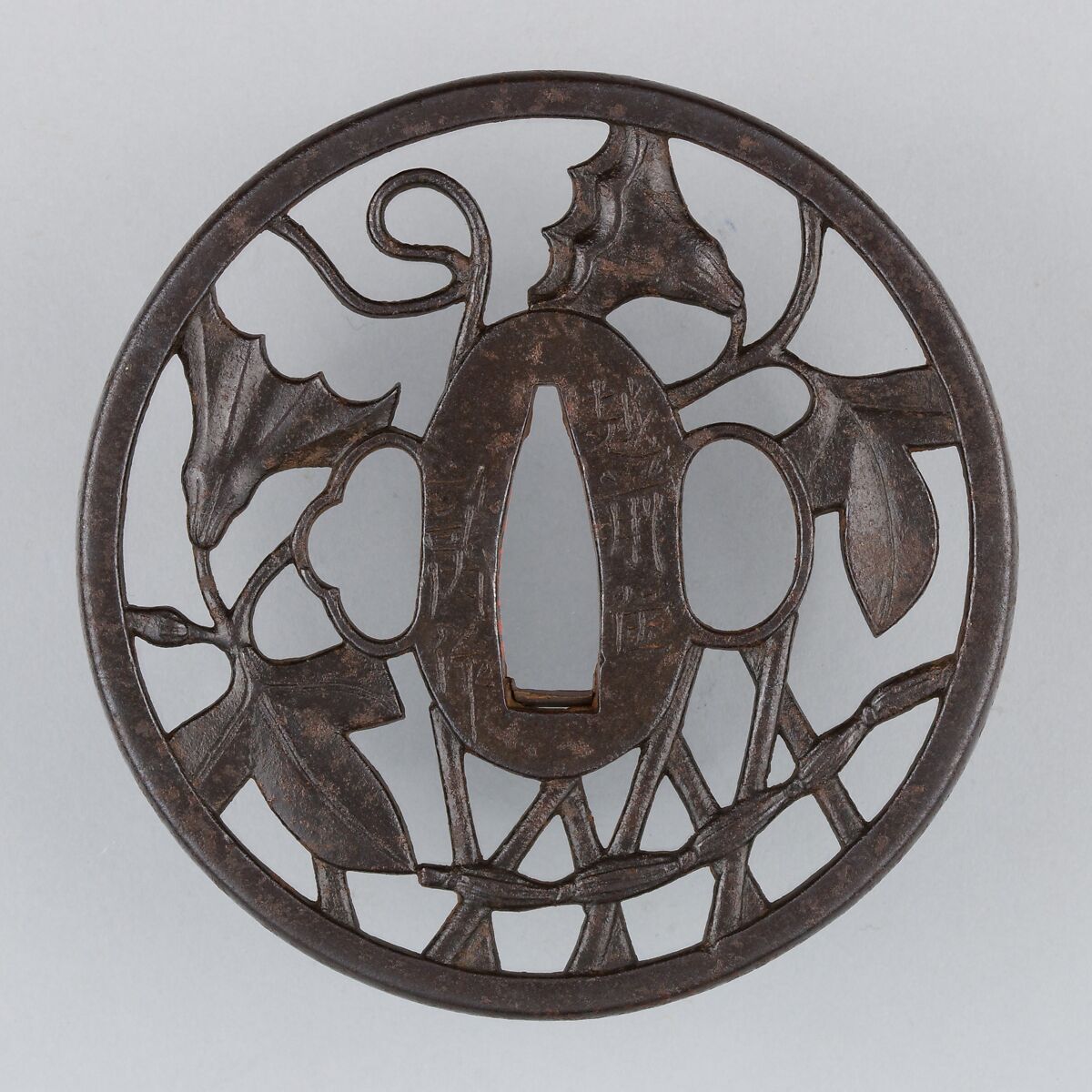 Sword Guard (Tsuba), Iron, copper, Japanese 