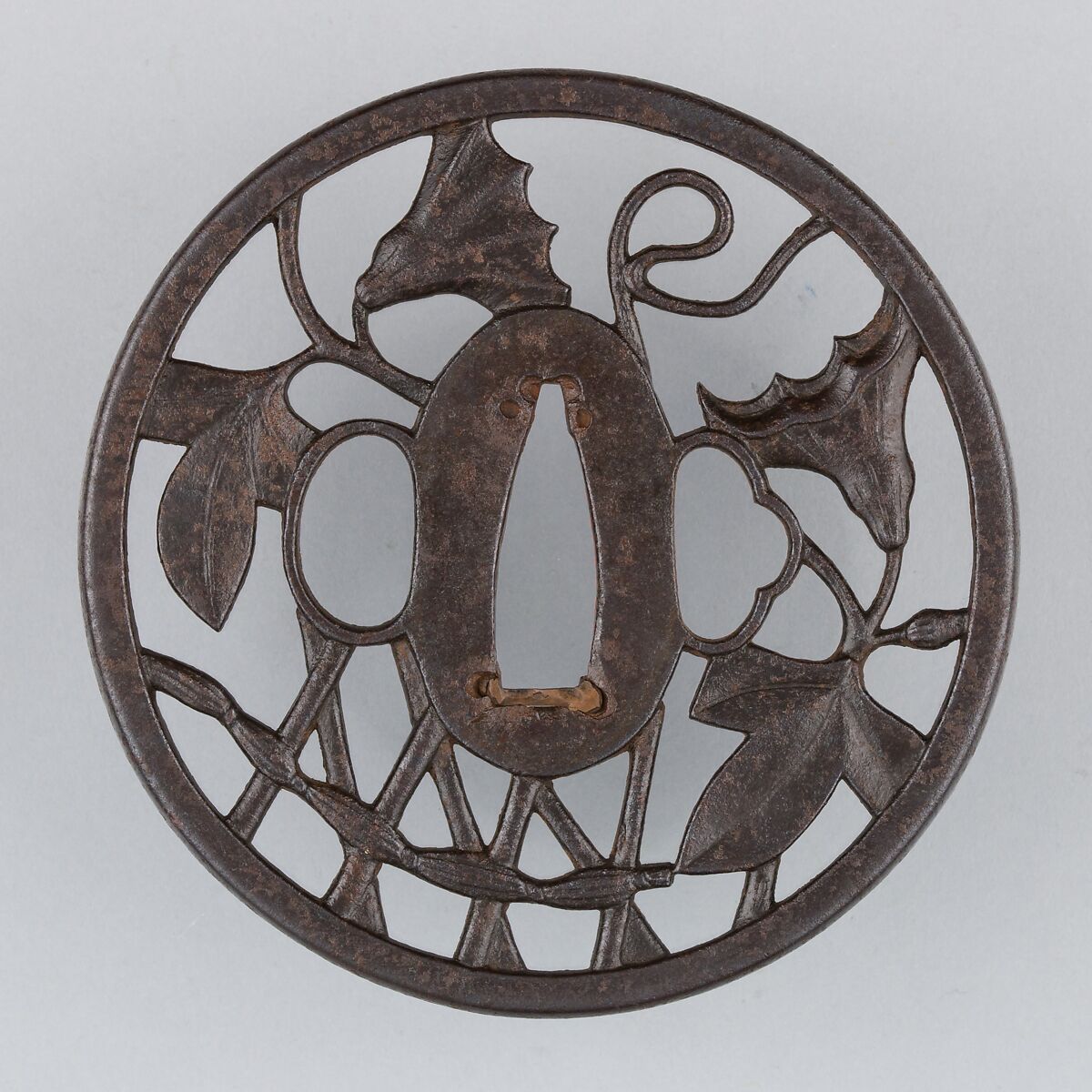 Sword Guard (Tsuba), Iron, copper, Japanese