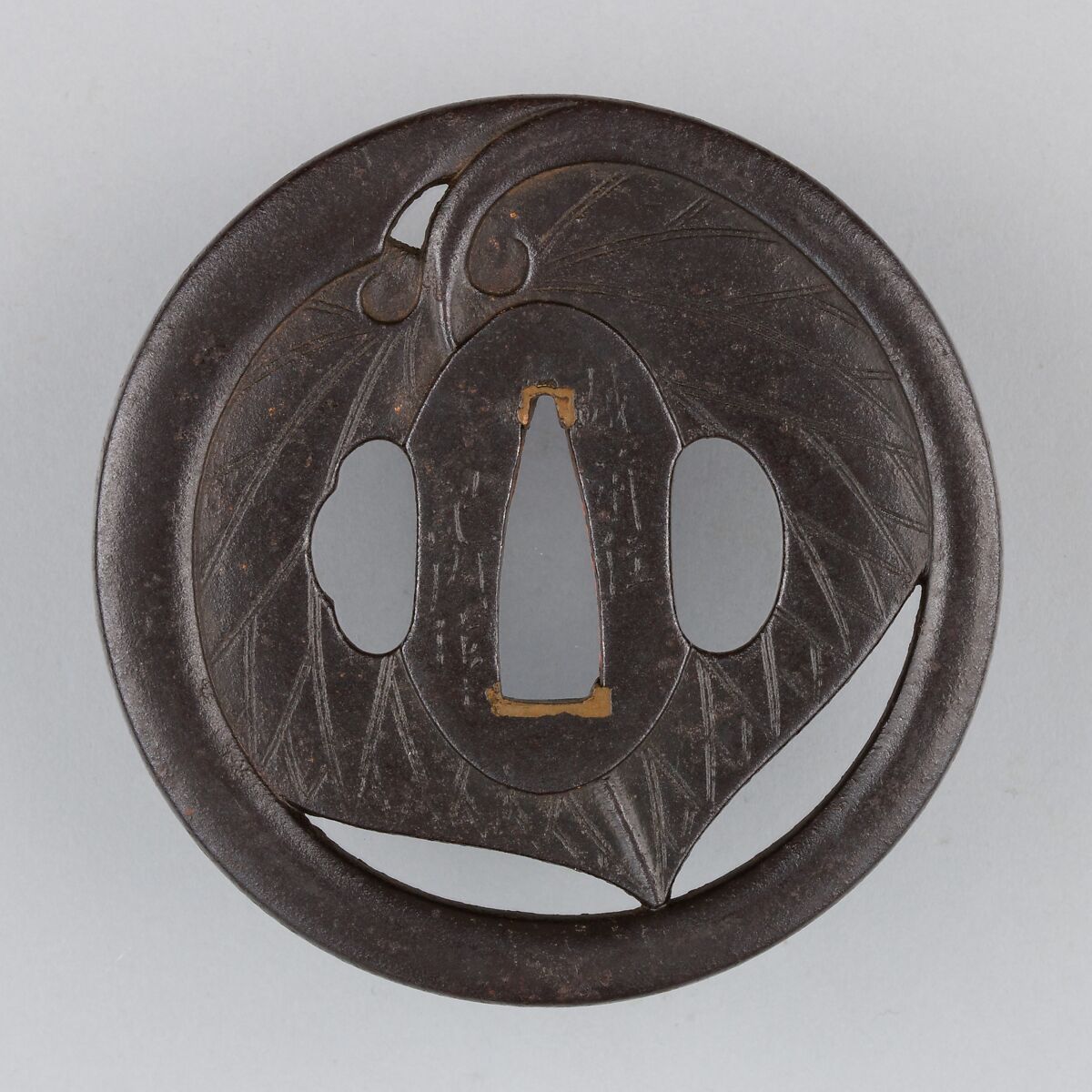 Sword Guard (Tsuba), Iron, copper, Japanese 