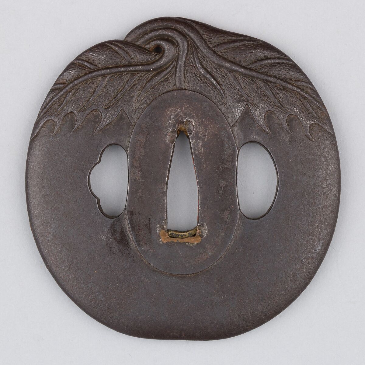 Sword Guard (Tsuba), Iron, copper, Japanese