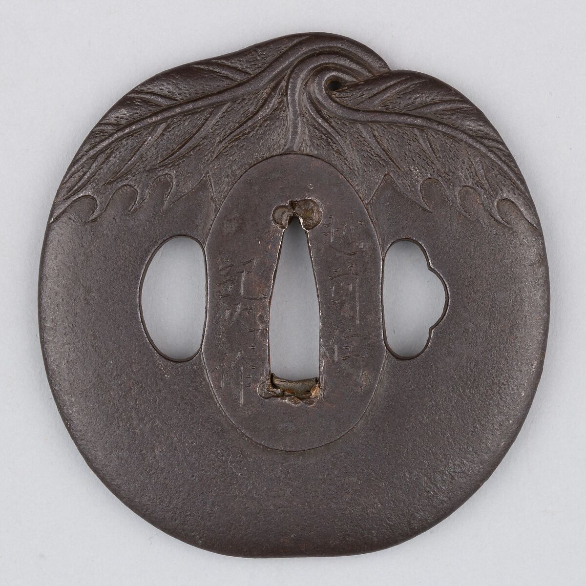 Sword Guard (Tsuba), Iron, copper, Japanese 