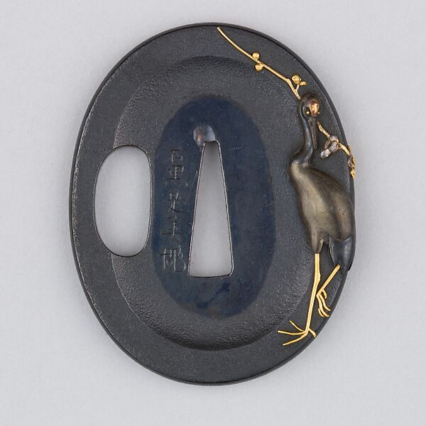 Sword Guard (Tsuba), Copper-gold alloy (shakudō), silver, copper-silver alloy (shibuichi), gold, copper, Japanese 