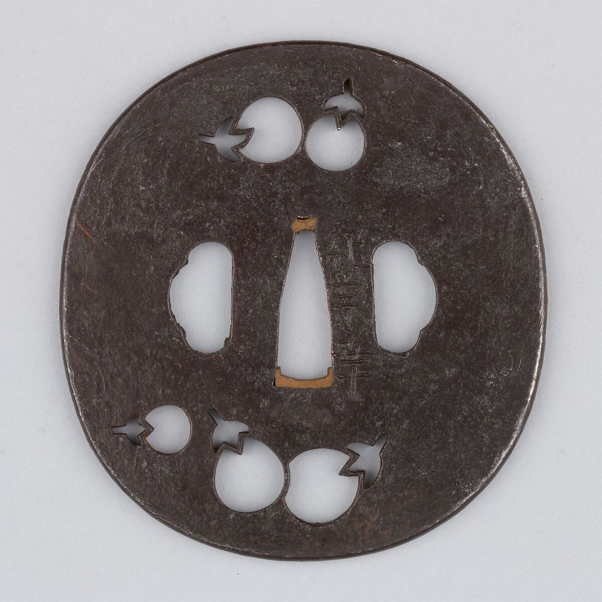 Sword Guard (Tsuba), Iron, copper, Japanese
