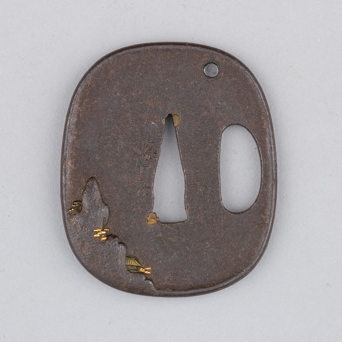 Sword Guard (Tsuba), Iron, gold, silver, copper, Japanese