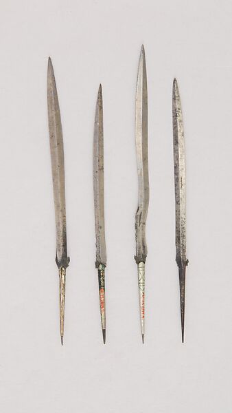 Four Cock's Spurs with Case, SIlver, Balinese