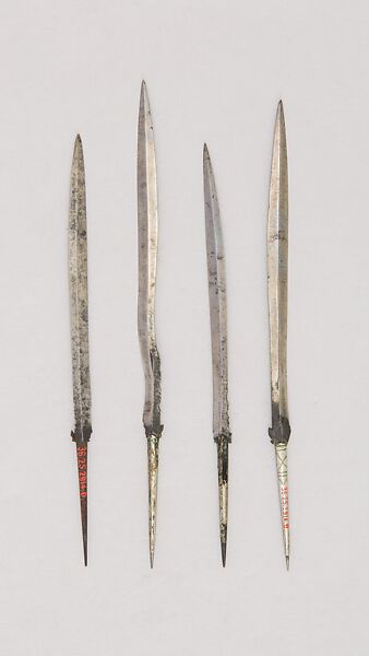 Four Cock's Spurs with Case, SIlver, Balinese 