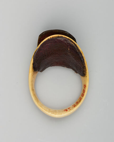 Archer's Ring, Ivory, leather, adhesive, Turkish