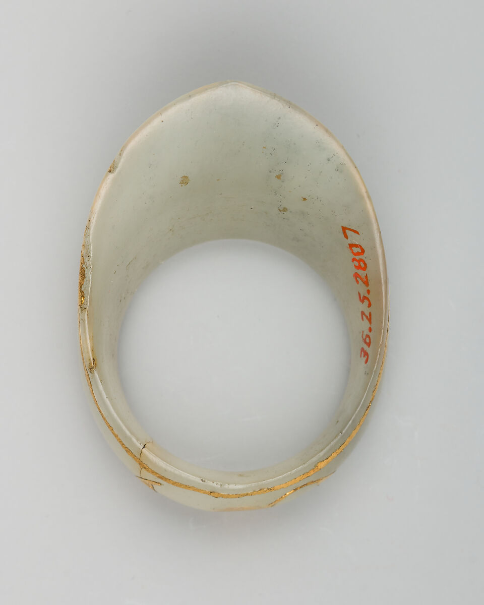 Archer's Ring, Jade, gold, Ottoman