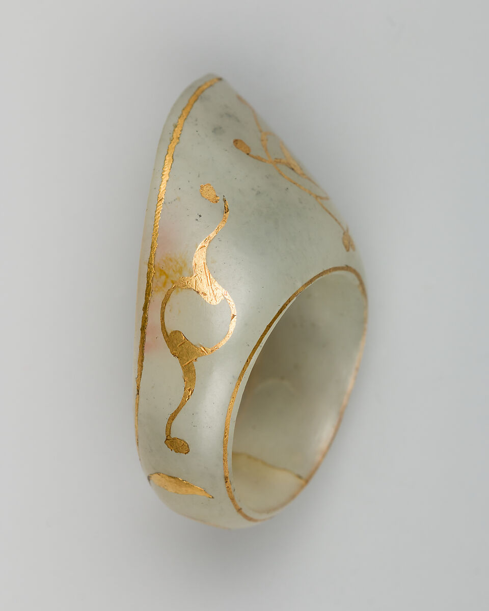 Archer's Ring, Jade, gold, Ottoman