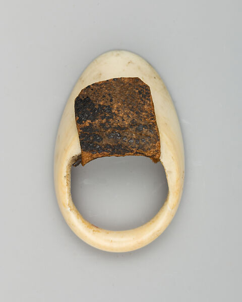 Archer's Ring, Ivory, leather, adhesive, Turkish 