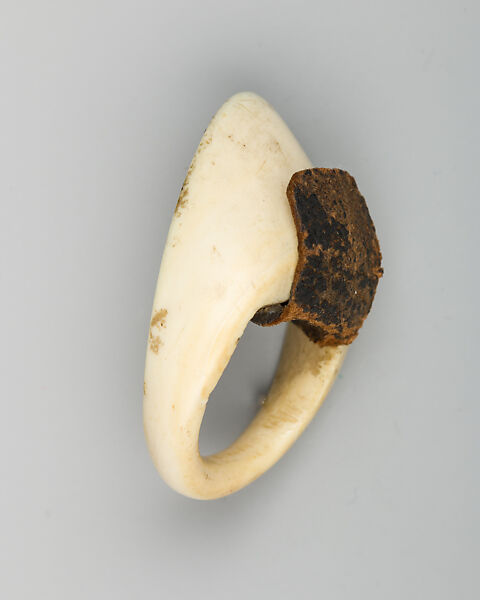 Archer's Ring, Ivory, leather, adhesive, Turkish