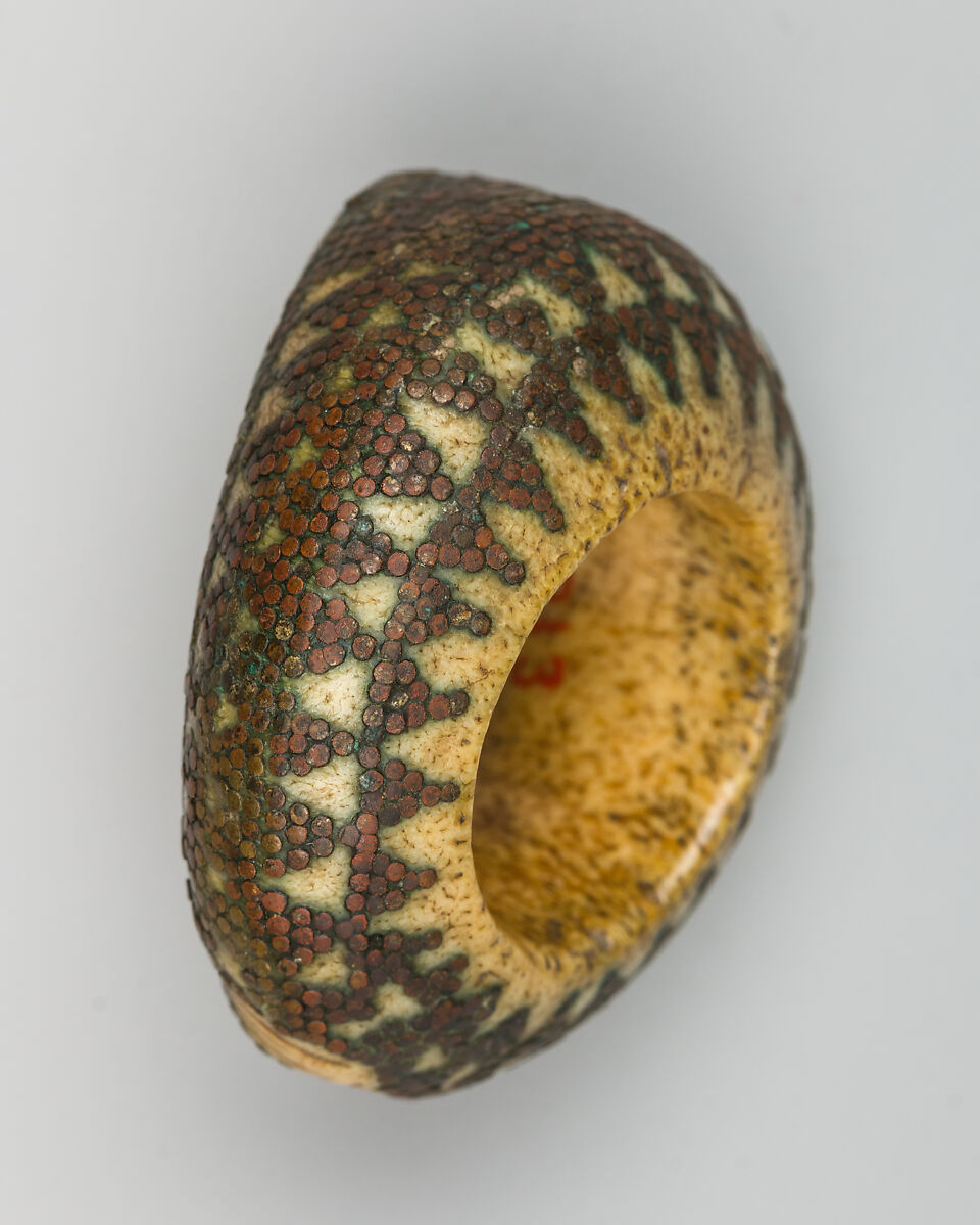 Archer's Ring, Ivory, brass, Turkish