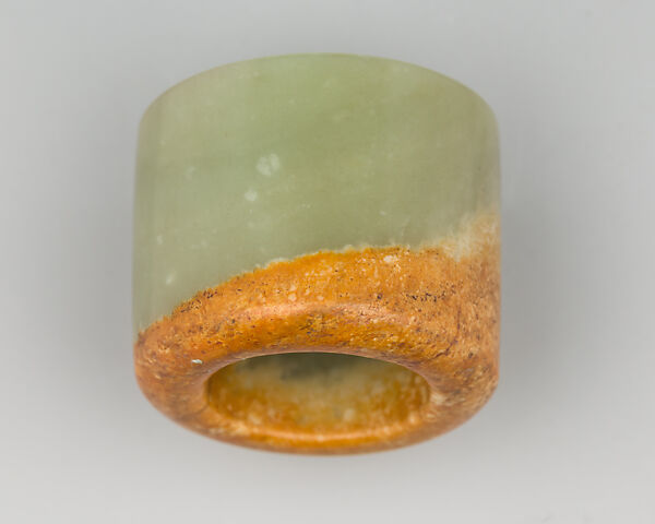 Archer's Ring with Case, Jade, ivory, Chinese
