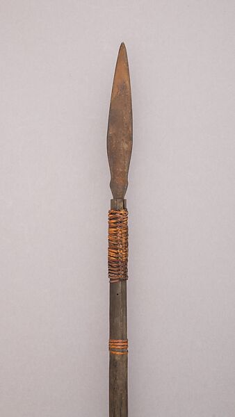 Blowpipe with Spearhead, Bamboo, cane (rattan), Borneo 