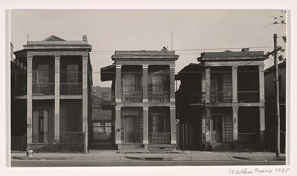 New Orleans Houses, Walker Evans (American, St. Louis, Missouri 1903–1975 New Haven, Connecticut), Gelatin silver print 