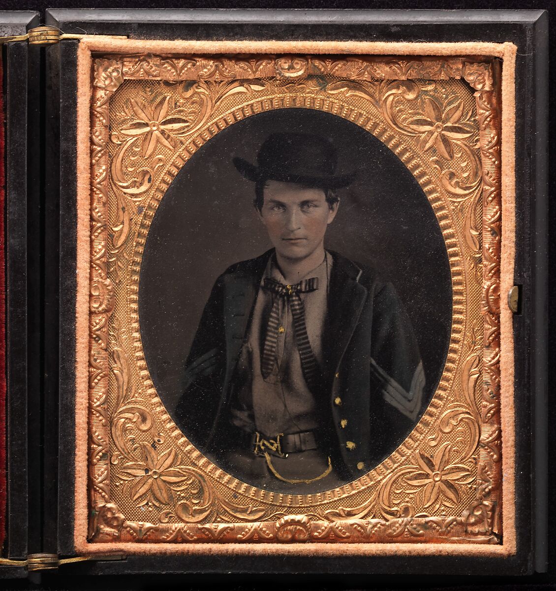 Union Sergent John Emery, Unknown (American), Tintype with applied color