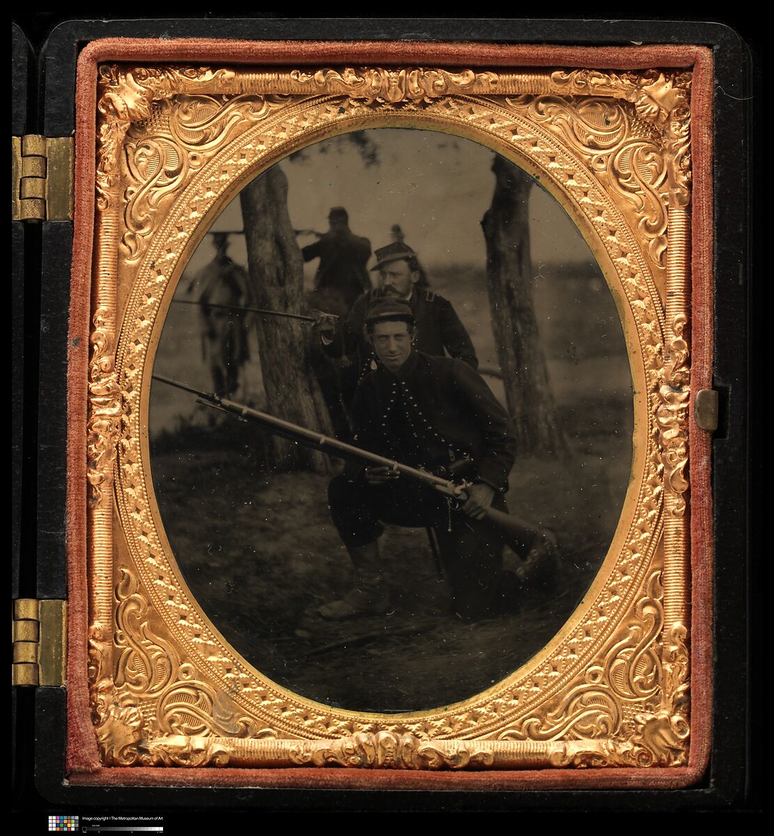 [Pennsylvania Zouave Soldiers in Field], Unknown (American), Tintype