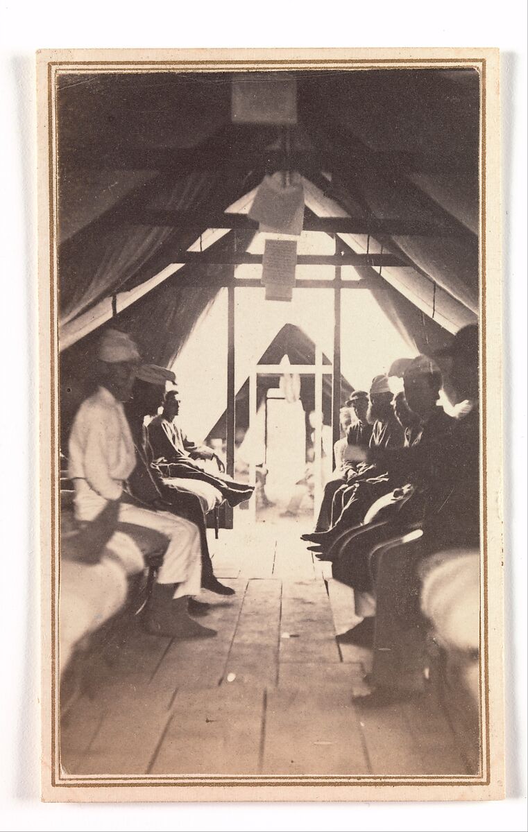 [Wounded Soldiers on Cots, possibly at Harewood Hospital], Reed Brockway Bontecou (American, 1824–1907), Albumen silver print from glass negative 