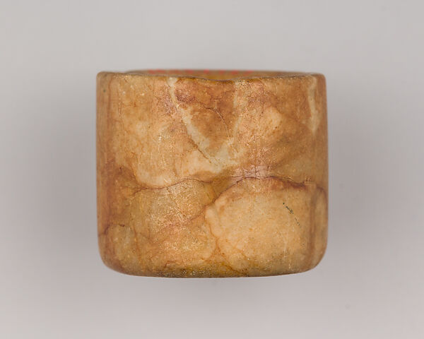Very Thin Archer's Ring of Mottled Stone, Stone, Chinese 