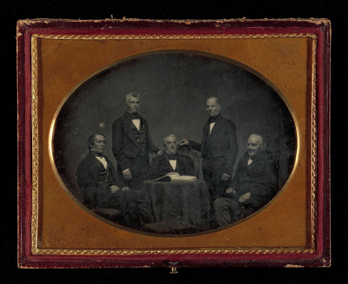 [Rev. Mr. Frederick T. Gray and Deacons of Old Bullfinch Street Church], Attributed to John Adams Whipple (American, Cambridge, Massachusetts 1822–1891 Grafton, Massachusetts), Daguerreotype 