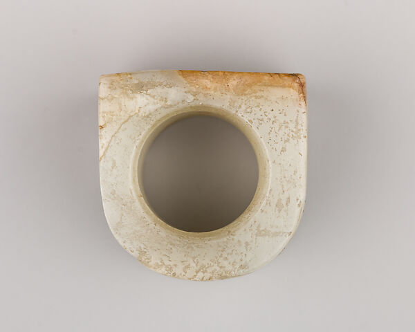 Chinese Flat-sided Jade Archer's Ring, Jade, Chinese