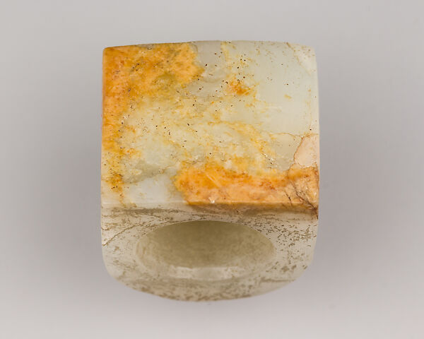 Chinese Flat-sided Jade Archer's Ring, Jade, Chinese