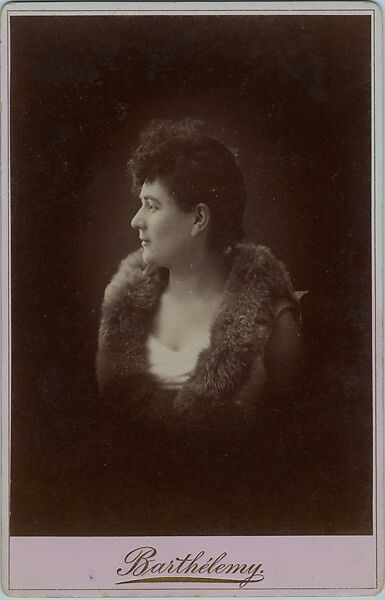 [Woman with Fur Collar], Barthélemy (French), Albumen silver print from glass negative 