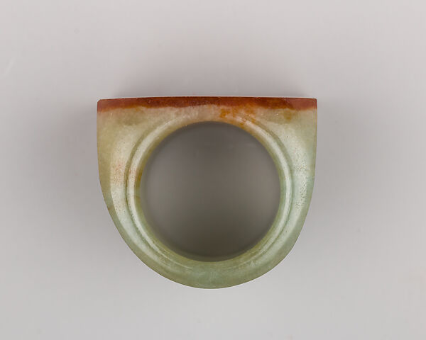 Dark Green Jade Archer's Ring, Jade, Chinese