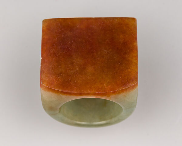 Dark Green Jade Archer's Ring, Jade, Chinese