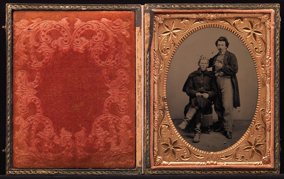 [Union Soldier and Barber], Unknown (American), Tintype with applied color 