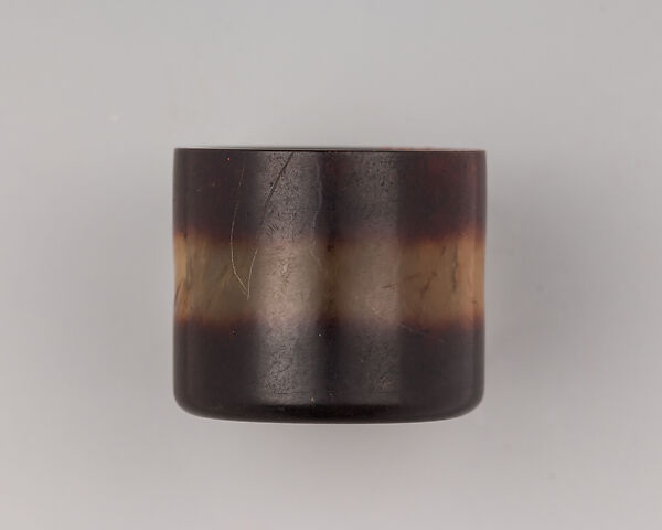 Archer's Ring of Agate With Black Ends, Agate, Chinese 