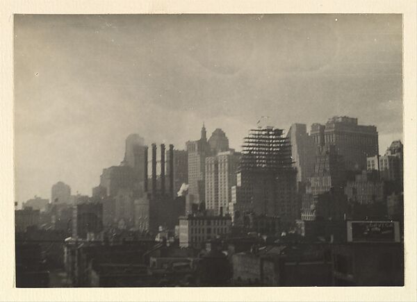 [Manhattan Skyline seen from the Span of the Brooklyn Bridge, New York City], Paul Grotz (American (born Germany), Stuttgart 1902–1990 Hyannis, Massachusetts), Gelatin silver print 