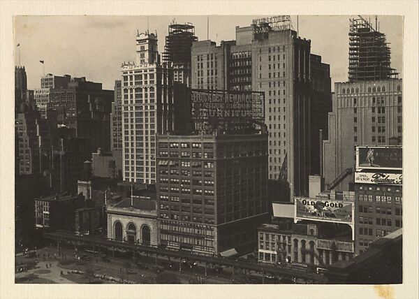 [Manhattan Skyline Looking Southwest toward Sixth Avenue and 40th Street from the Roof of a Building on 42nd Street between Fifth and Sixth Avenues, New York City], Paul Grotz (American (born Germany), Stuttgart 1902–1990 Hyannis, Massachusetts), Gelatin silver print 