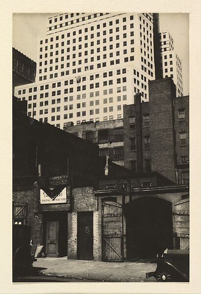 Chrysler Building with Old Houses, Paul Grotz (American (born Germany), Stuttgart 1902–1990 Hyannis, Massachusetts), Gelatin silver print 