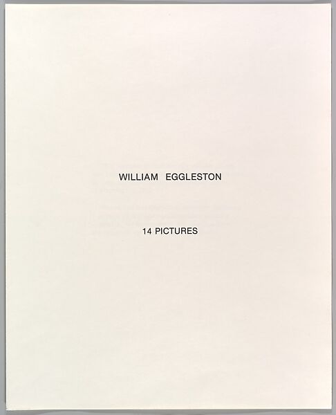 14 Pictures, William Eggleston (American, born Memphis, Tennessee, 1939), Ink on paper