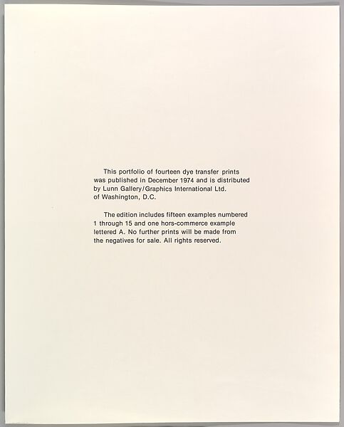 14 Pictures, William Eggleston (American, born Memphis, Tennessee, 1939), Ink on paper