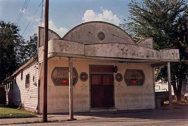 Untitled (Quonset Bar Restaurant with Portico), William Eggleston (American, born Memphis, Tennessee, 1939), Dye transfer print 