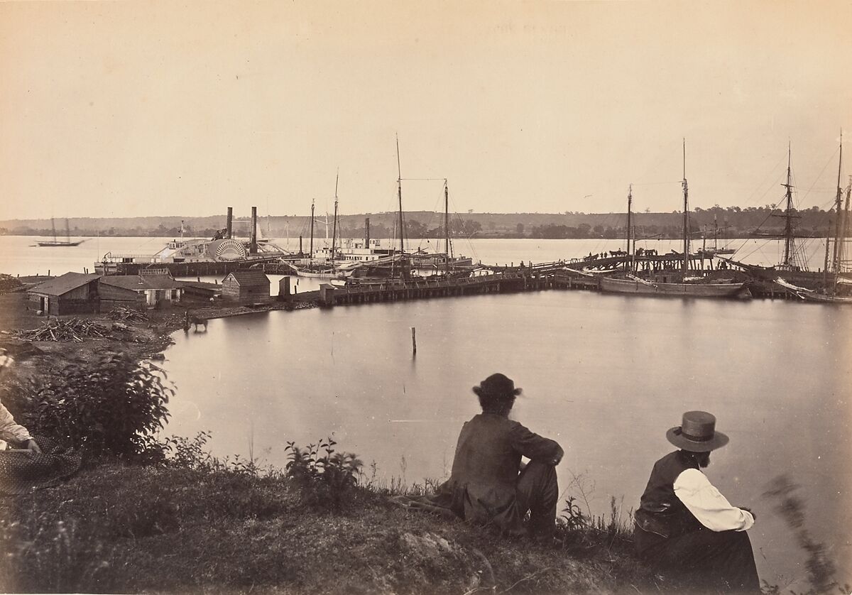 Government Coal Wharf, Alexandria, Virginia, Andrew Joseph Russell (American, 1830–1902), Albumen silver print from glass negative 