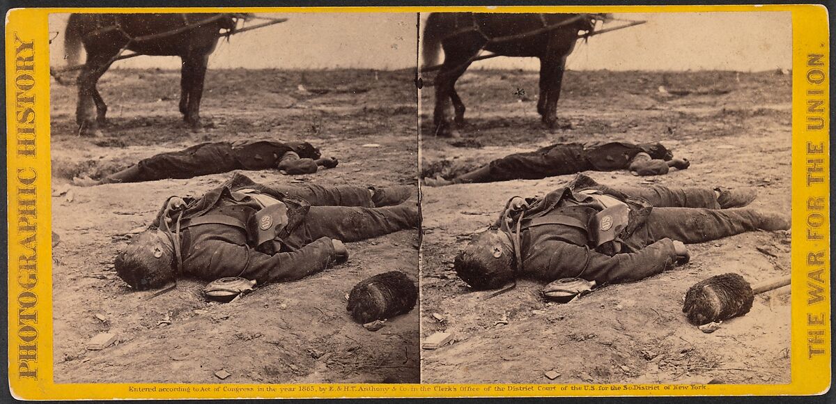 Rebel Artillery Soldiers, Killed in the Trenches of Fort Mahone, Called by the Soldiers "Fort Damnation," at the Storming of Petersburgh, Virginia, Thomas C. Roche (American, 1826–1895), Albumen silver print from glass negative 