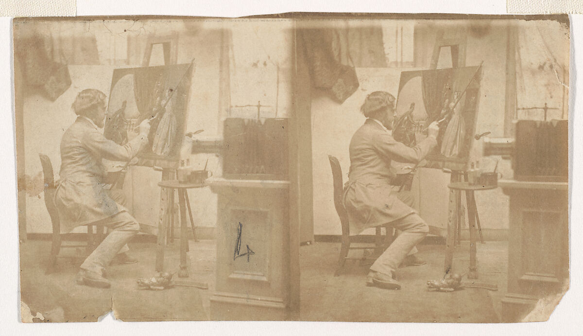 [Painter at Work in Studio], Unknown, Salted paper print 