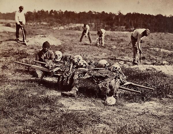 A Burial Party, Cold Harbor, Virginia, John Reekie (American, active 1860s), Albumen silver print from glass negative 